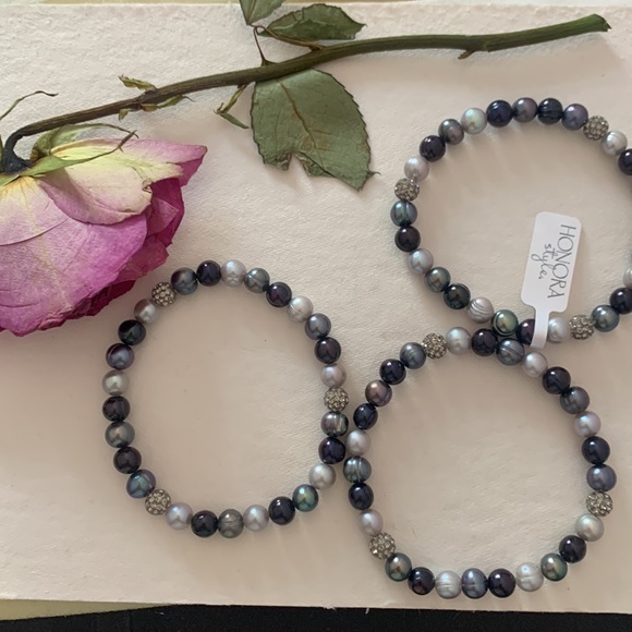 NWT Honora Style Cultured Pearl Stretch Bracelet set - Picture 5 of 5